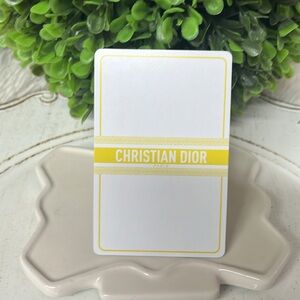 Christian Dior White and Yellow 6 ♣️ of Club Playing Card collectible